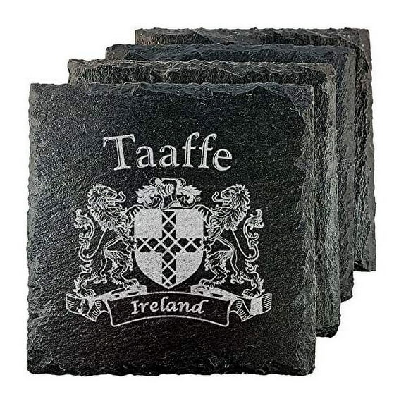Taaffe Irish Coat of Arms Slate Coasters - Set of 4