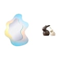thumbnail image 1 of Espejo De Maquillaje Ondulado De Acrílico, Espejo Decorativo Moderno Para Baño, Con Estatua De Cerámica, Estatua De Conejito De Porcelana, Decoración Para Soporte De TV, Adornos De Pascua,, 1 of 8