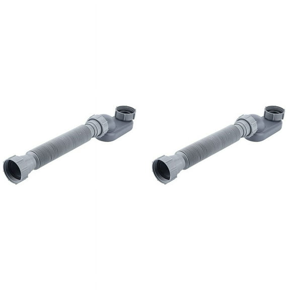 2X Low Profile 1 1/2 P Trap Flexible Bathtub Shower Drain Pipe Flat P Trap Free Standing Tub Drain