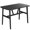 Black, variant on Toauuo 47.2" rectangular modern dining table, seats 4-6 people comfortably, sturdy metal trapezoidal frame for stability & durability. Features safe rounded corners, smooth easy-clean wooden tabletop