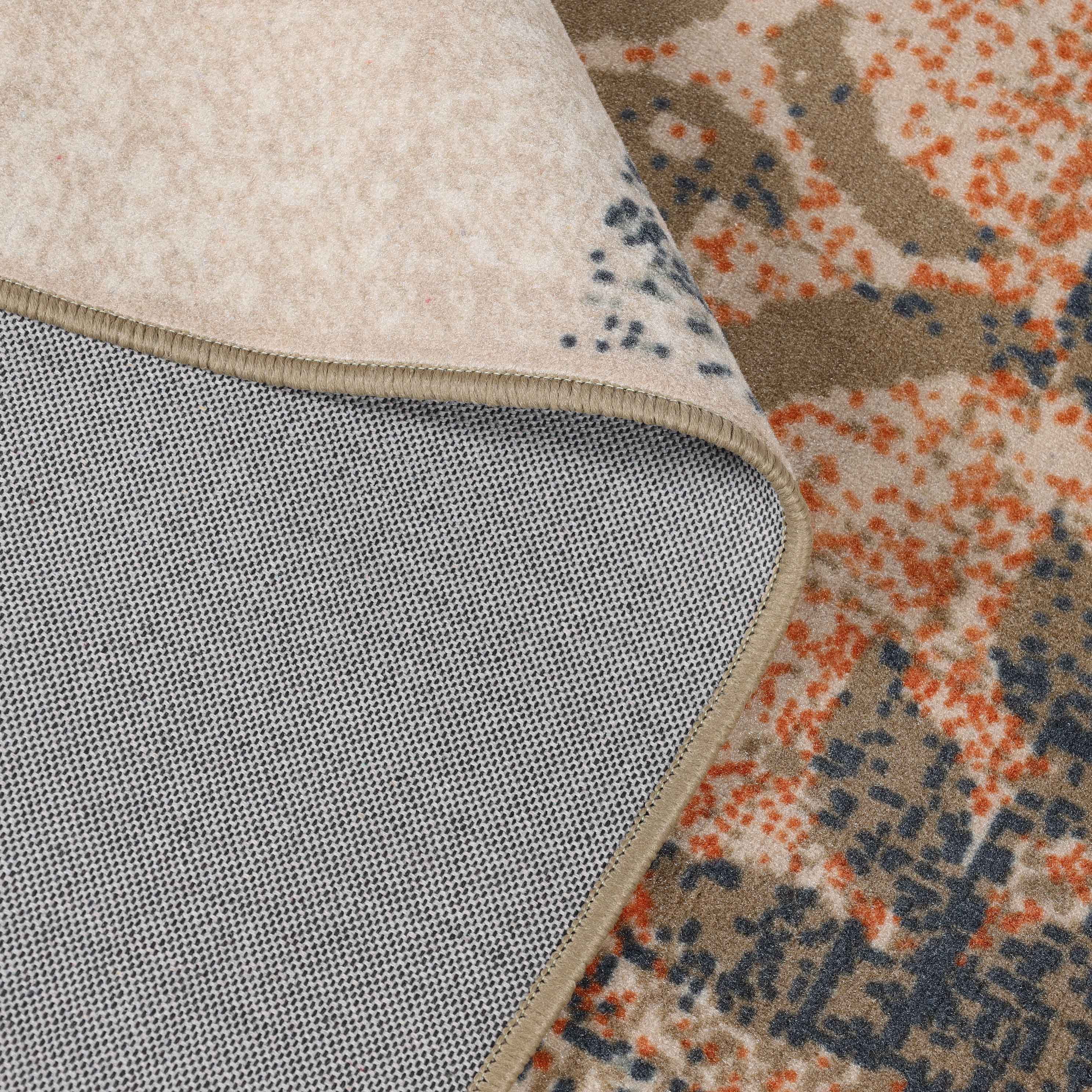 Superior Bristol Indoor Area Rug, 12' x 15', Midnight Navy-Salmon