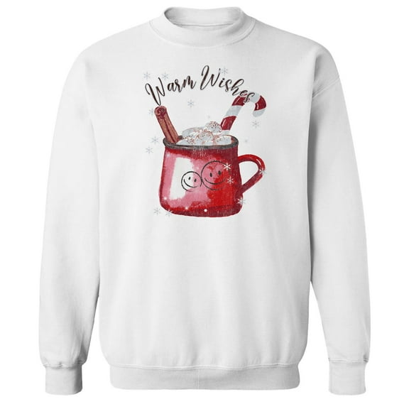 Haywood & Main Warm Wishes Graphic White Men's Cotton Pullover Sweatshirt
