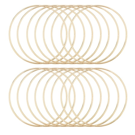Uxcell 16Pcs Dream Catcher Rings, 4.7" Metal Hoops for Crafts Wreath Hoop Rings for Wall Hanging Crafts Home Decorations DIY Wedding Wreath Decor, Gold 4.5"