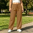 thumbnail image 5 of yillto Women Plus Size Sweatpant Wide Leg Elastic Waist Drawstring Loose Pants Trousers with Pockets, 5 of 7