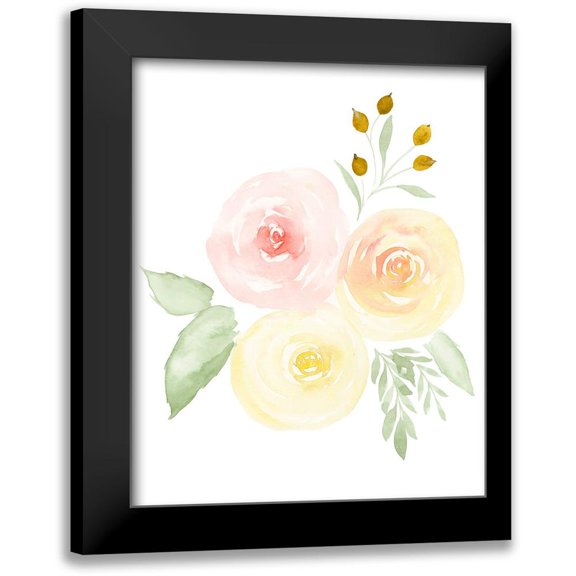 Price, Lucille 12x14 Black Modern Framed Museum Art Print Titled - Watercolor Roses II