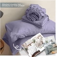 thumbnail image 4 of Simple&Opulence 100% Linen Sheet Set Solid Color-4 Pcs Washed French Linen Bed Sheets-Breathable Bedding Set-1 Flat Sheet,1 Fitted Sheet,2 Pillowcases (King,Lilac), 4 of 9