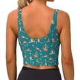 thumbnail image 3 of Vsdgher Giraffes Doing Various Yoga Print Women Sleeveless Athletic Tank Top Built-in Bra Camisole Sports Vest for Yoga Running Fitness Exercise with Removable Pads, 3 of 8