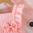 thumbnail image 6 of Glisme Girls Dresses Baby Sweet Bow Cake Layer Dress Summer Casual Tutu Dress For Everyday Wear Red Sundress Size 9-12 Months, 6 of 8