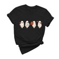 thumbnail image 2 of Cadeau de Saint-Valentin pour Femmes, T-shirt Décontracté à Manches Courtes et Col Rond avec Imprimé Arbre de Noël, 2 of 6