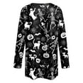 thumbnail image 5 of idosla Womens Fashion Halloween Long Sleeve Cardigan Fall Open Front Cardigan Pumpkin Print Medium Length Coat (White, M), 5 of 9