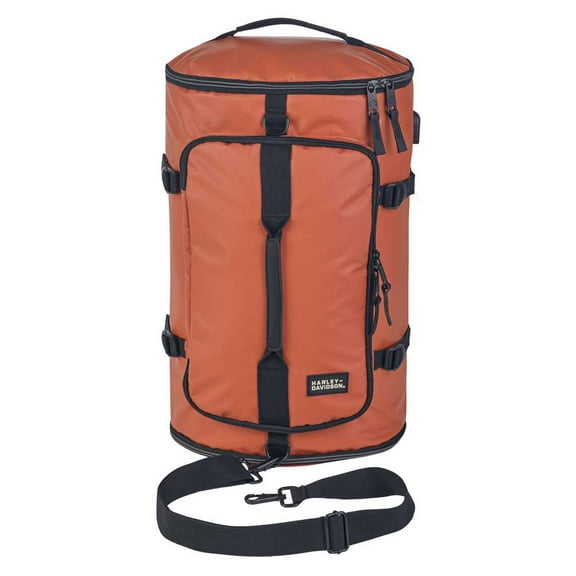 Harley-Davidson Water-Resistant Travel Hybrid Duffel Bag/Backpack - Vintage Rust, Harley Davidson