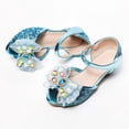 thumbnail image 5 of Gubotare Heels for Girls Big Kid Sliders Girls Grils Dress Shoes Wedding Party Open Toe Glitter High Heels for Little/Big Girls (Blue,Big Kids 1.5), 5 of 6