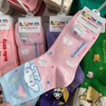 thumbnail image 1 of Hello Kitty-Calcetines de algodón con dibujos animados para mujer, medias con combinación de colores Sanrio, de media pantorrilla, Cinnamoroll, Kawaii, Melody, regalos de navidad, 1 of 4