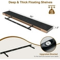 thumbnail image 4 of Floating Shelves for Wall, 40Inch Floating Shelves Set of 2, Hanging Shelf with Invisible Brackets, Wood Shelves for Living Room, Bedroom, Kitchen, Black, 4 of 11