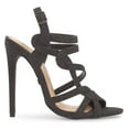thumbnail image 2 of Lauren Lorraine Black Strappy Glittery Gidget Sandal HIgh Heel Formal Pump (5.5), 2 of 6