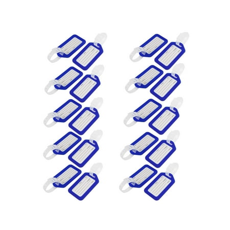 Rectangle Name Tags - Unique Bargains 20 Pcs Rectangle Plastic ID Name Address Label Luggage Tag