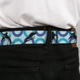 thumbnail image 4 of Buckle-Down Belt, Seatbelt Buckle Belt, Action Ski Pose Silhouettes Rings Blues Black, 30 to 44 Inches, 4 of 9