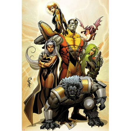 Astonishing X-Men No.38 Cover: Storm, Beast, Colossus, Kitty Pryde, Lockheed, & Agent Abigail Brand Print Wall Art By Salvador (The Best Wall Art)