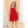 thumbnail image 6 of V.&GRIN Toddler Girl Dress Red Tutu Sundress for Flower Girls Wedding Princess Dress Up Clothes 6T, 6 of 8