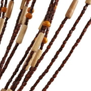 Retro Wooden Door Curtain, Natural Bamboo Beaded String Hanging Doorway Divider 35*82 Brown Sheer Curtain for Door Window