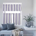 thumbnail image 6 of 3 Piece Kitchen Curtains and Valances Set Purple Grey Striped Cafe Curtains 36 Inch Length Minimalist Farmhouse Stripe Valance & Tier Curtain for Living Room Bedroom Small Window 54"x18"+27"x36"*2, 6 of 6