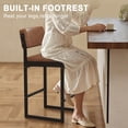 thumbnail image 5 of MultiHaven 26" Counter Height Bar Stools Set of 2,Modern Upholstered Stool with Thick Back & Seat for Kitchen Island,Bar,Cafe - Dark Brown PU, 5 of 9