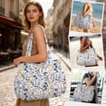 thumbnail image 2 of Gocvo Multiple Pockets Corduroy Bag, Large Tote Bag for Women, Ladies Bag Casual Hobo Handbags(Watercolor Flower), 2 of 8