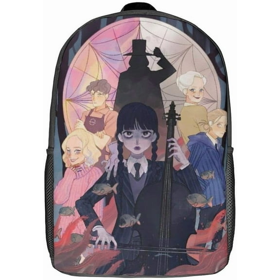 Wednesday Addams School Backpack Shoulder Bag Casual Daypack Student Bookbag Lightweight Laptop Backpacks-XTYD2159