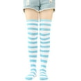 thumbnail image 2 of Womens Foot Bottom Cat Cotton Socks Stripe High Tube Socks Womens Thigh Socks Over Knee Stockings Blue One Size, 2 of 8