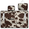 thumbnail image 5 of Xixirimido Golf Cart Seat Cover Quilted Golf Cart Seat Towel Blanket with 4 Pockets & Non Slip Backing Universal Fit for 2 Person Seats Carts, Brown Cow Cowhide, 5 of 8