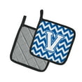 thumbnail image 2 of Letter V Chevron Blue and White Pair of Pot Holders, 2 of 2