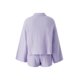 thumbnail image 4 of TRKIYQC Conjunto de 2 piezas de verano para mujer, camisa de manga larga con botones de solapa + pantalones cortos con cordón de color sólido TRKIYQC moda, 4 of 9