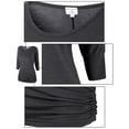 thumbnail image 3 of Matchstick Women's 3/4 Sleeve Basic Drape Top with Side Shirring, 3 of 4