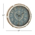 thumbnail image 4 of DecMode 17" Blue Metal Scroll Wall Clock with Rope Frame and Distressed Clockface, 4 of 14