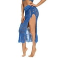 thumbnail image 5 of Idoravan Women's Basic Versatile Skirt Clearance Women Solid Swimsuit Bohemian Hollow Weave Tassels Cover Up Bikini Swimwear Beach Cover-Ups Wrap Skirt, 5 of 5