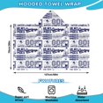 thumbnail image 2 of Blue Football Words Pattern Hooded Bath Towel，50"x30" for Ages 3 To 12 Kids, Quick Dry Lightweight Soft Microfiber Hood Beach Towel Cover Up for Kids, 2 of 7