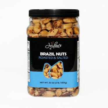 Jaybee's Roasted Salted Brazil Nuts HYZ01 - (32 oz) Great for Daily Use, Baking, Cooking and Gift Giving - Reusable Container - Kosher - Vegan, Paleo, Keto Friendly Healthy Snack
