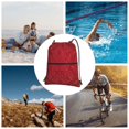 thumbnail image 5 of Sigee Vintage Burgundy for Drawstring Zipper Backpack ,Waterproof, Durable, Lightweight Gym Bag for Sports, 5 of 5