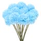 thumbnail image 1 of Uxcell 12 Paquete de Flores de Bola de Crisantemo Artificial de 11 pulgadas Ramo de Crisantemo de Seda Falso para el Hogar Azul Claro, 1 of 6