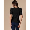 thumbnail image 3 of DARING DIVA Women's Casual Short Sleeves Blouses XL Black, 3 of 6
