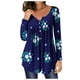 thumbnail image 1 of Camiseta de moda sexy informal para mujer, blusa estampada de manga larga con cuello redondo y fruncido Pompotops FGAJ6928, 1 of 6