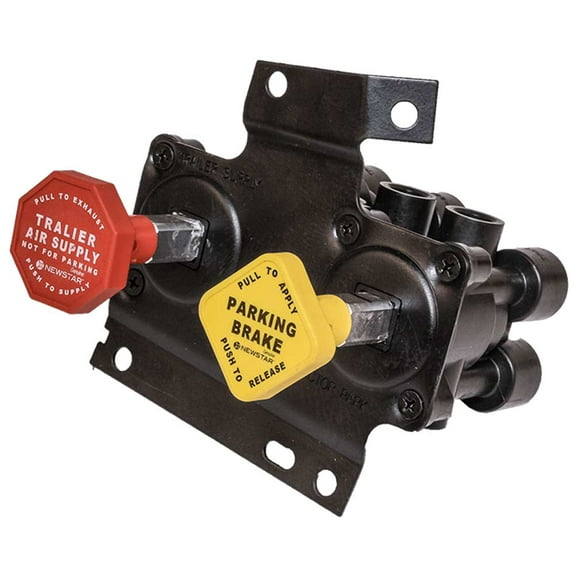 Heavy Duty Dash Valve - 2- Spool Air Brake Control Valve Replaces KN-20619, 20560009, 85123170, 85123221, Automann 170.KN20619, Haldex 6300RKN20619, PAI 802541, Wabco 9366490310