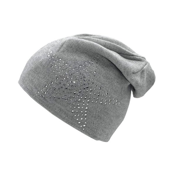 Women Slouchy Beanie Hat with Rhinestone Skulls Beanies Chunky Ski Cap Winter Warm Knit Hat