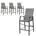 thumbnail image 7 of HOYOA Patio Bar Stools Chair of 4, Outdoor Bar Height Set, All Weather High Back and Armrest Rocking Stools & Bar Chairs for Backyard, Lawn Garden, Balcony and Pool (Grey), 7 of 7