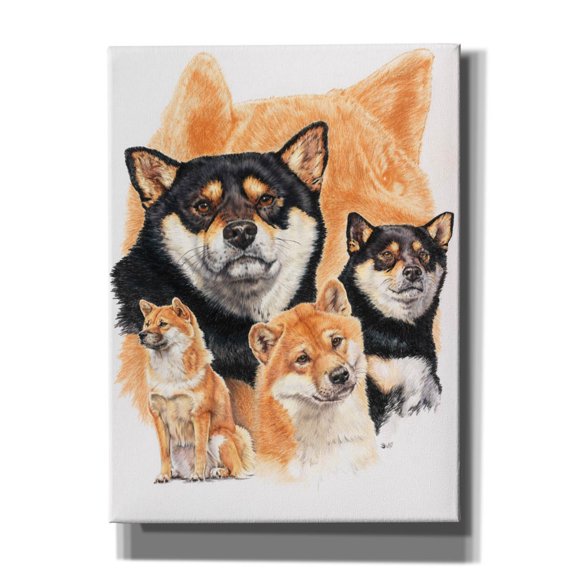 Epic Graffiti 'Shiba Inv + Ghost' by Barbara Keith, Canvas Wall Art, 40"x54"