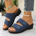 thumbnail image 5 of HAOTAGS Womens Casual Wedge Heel Sandals Dressy Beach Shoes Navy Size 6, 5 of 6
