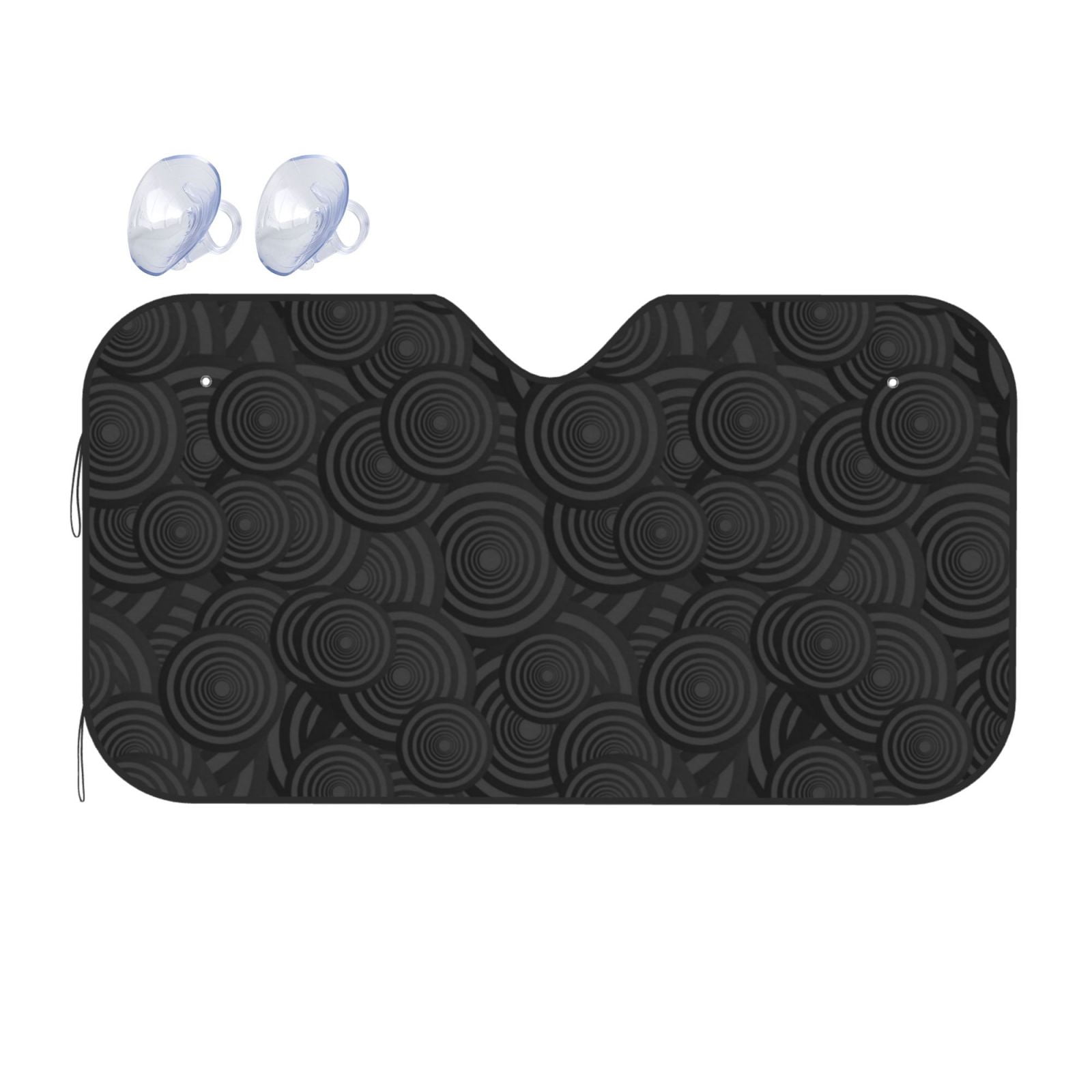 Car Sun Shade Windshield, Black Circle Geometry Automotive Front Window