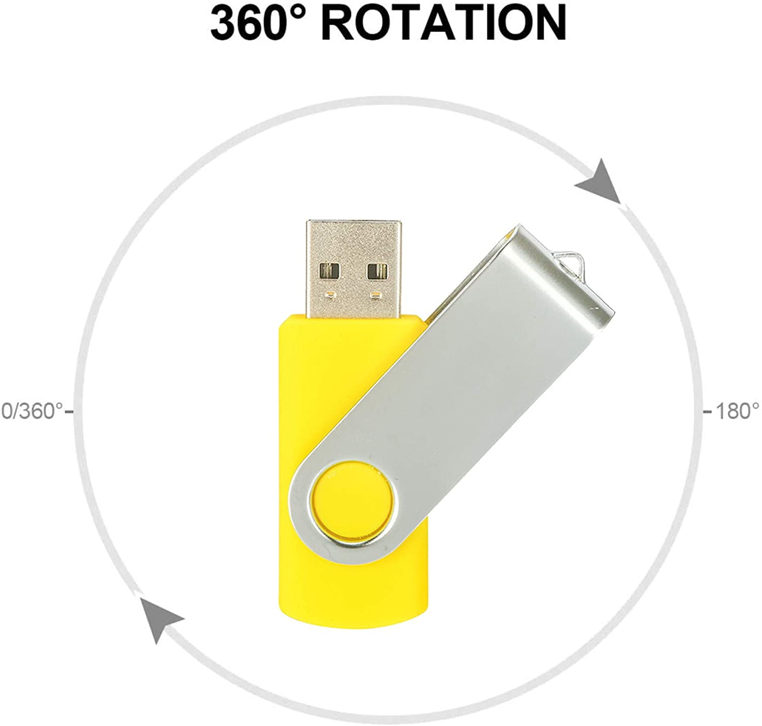 4GB USB Flash Drive 10 Pack,USB 2.0 Sticks Bulk Thumb Drives Memory Stick Jump Drive with LED Indicator for Storage and Backup (4GB10 Pack Yellow)