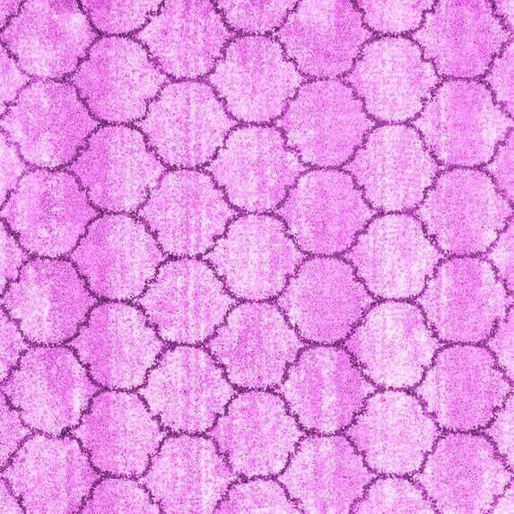 Ahgly Company Indoor Square Trellis Pink Modern Area Rugs, 3' Square