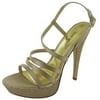Nine West Women's Armcandy Strappy Platform Sandal, Light Gold, US 11